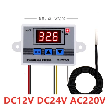 12V 24V 220V Profesionální W3002 Digitální LED termostat 10A Termostat Regulátor XH-W3002