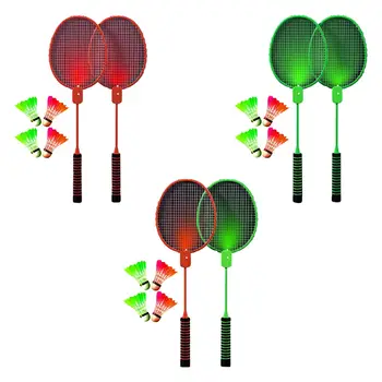 2 Kusy Svítící Badmintonové Rakety pro Hru Dvorku, Outdoorové Sporty
