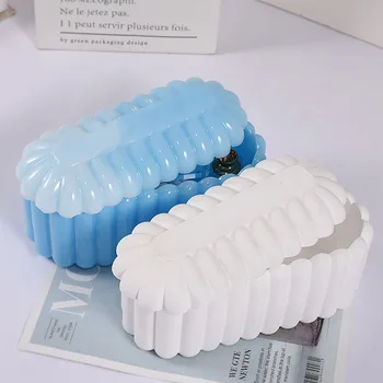 3D Vlna Pruhované Tvar Úložný Box Silikonové Formy DIY Výrobu Oválné Omítky Keramické Úložný Box Epoxidové Pryskyřice Silikonové Formy Domova