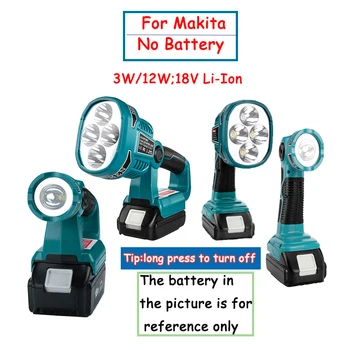 3W/12W Pracovní Světlo LED Lampa pro Makita 18V Lithium Baterie S USB Portem Venkovní Svítilna, Nouzové Světlo, Blesk, Reflektor