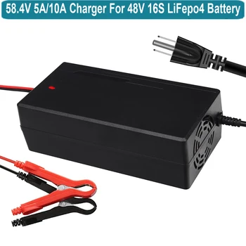 48v 58.4 v, 10a Lifepo4 Lithium-Ion Baterie Nabíječka pro 16S 48 Volt Elektrický Vysokozdvižný vozík, Skútr, Motocykl, Auto, Vozidla, E-Rikša