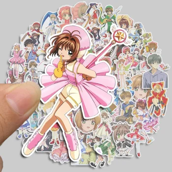 50ks Anime Card Captor Sakura Papíru Nálepka Papírnictví DIY Zápisníku Dekor Graffiti, Nálepky na Notebook Skardboard Auto Kolo