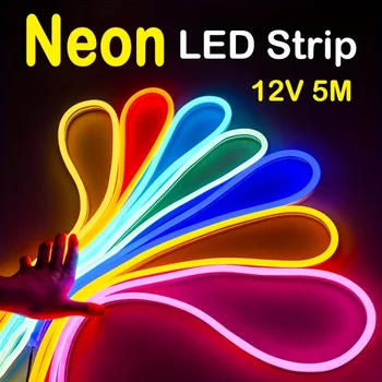 5M/16.4 FT Flexibilní Vodotěsné DC12V Neon LED Světlo Proužek, Multi-Barevný Festival Osvětlení Pro Znamení Přizpůsobení Náladové Osvětlení