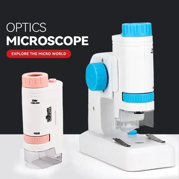 80-200X Stojan Mikroskopu s LED osvětlením Přenosné Nastavitelný Výstroje Vědy Předškolní Vzdělávací Začátečník Venkovní Prozkoumat Hračka