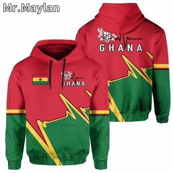 AFRICKÉ MIKINA Zemi GHANA Flag 3D Tištěné Unisex Mikiny Muži/Ženy Streetwear Zip Svetr Ležérní Bunda Teplákové soupravy W-0333