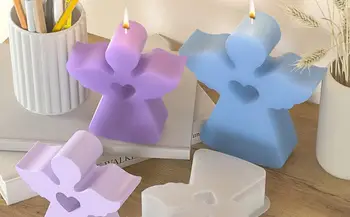 Angel Formy licí Pryskyřice řemesla 3D Anděl téma ozdobu stolu obývací pokoj dekorace Vosk Svíčky aromaterapie příslušenství