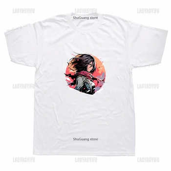 Anime Oblečení Útok na Titan Mikasa Tisk Topy Vintage Harajuku Styl Cartoon Grafické T Košile Módní Ropa Mujer Bavlněné Tričko