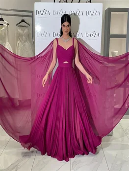 Arabské Šifon Dubaj Večerní Šaty s Rukávy Cape Elegantní Ženy, Svatební Párty, Formální Šaty Svatební Host Šaty pro Ženy