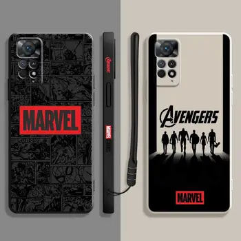 Avengers Spiderman Komiksy Náměstí Kapalina Telefon Pouzdro Pro Xiaomi Redmi Poznámka 11T 11 9 9 8 10 pro Redmi 8 9T 9A, 9C, 10C K40 Kryt