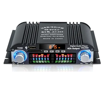 BT-998 hi-fi Digitální Audio Zesilovač LCD Displej ClassD Moc Amplificador Bluetooth, Rádio, Auto Home Reproduktor FM USB SD