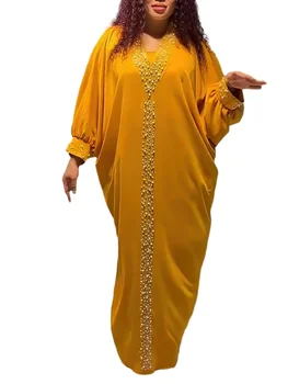 Dashiki Africké Šaty Pro Ženy Africe Oblečení Máma Boubou Župan Maxi Šaty Bat Rukáv Sexy Diamond Kaftan Šaty Dubaj Muslimské Abaya