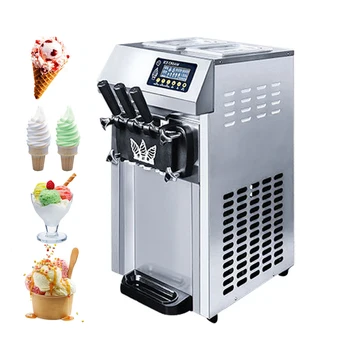 Desktop Měkké Zmrzliny Stroj Z Nerezové Oceli Ice Cream Tvůrci Komerčních Sladké Kužel Mrazicí Zařízení, Prodejní Stroj