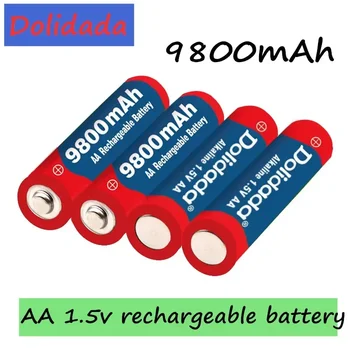 Dolidada 2021 Novou Značku 9800 MAH dobíjecí baterie AA 1,5 V. Nabíjecí Nové Alcalinas drummey +1ks 4-cell baterie nabíječka