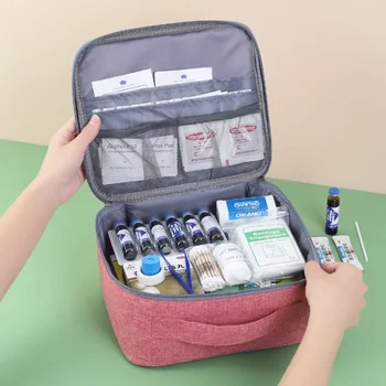Domácí Lékárnička Velká Kapacita Prázdný Lék Skladování Taška Přenosná Cestovní Medicíny Box Přežití Taška Pohotovostní Taška Pro Auto