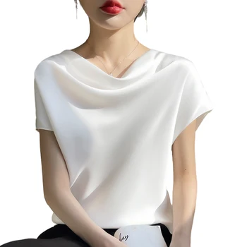 Dámské Oblečení, Letní Dámské Topy Krátký Rukáv Kulatý Límec Ženy T-shirt Black White Lady Desinger Tees