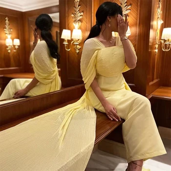 Elegantní Dlouhé Večerní Šaty pro arabské Dubaji Ženy Šifon Podlahové Délka Mermaid Ples, Zvláštní Události, Taneční Ples v Gala 2023 Nové