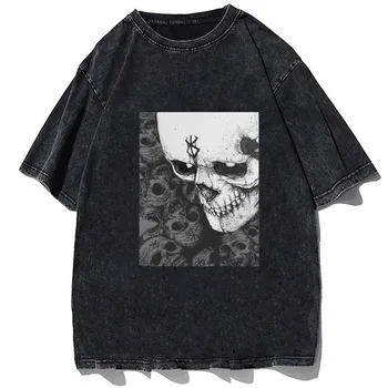 Hip Hop Streetwear Muži Prát trička Anime Print T Shirt Letní 100% Bavlna, Retro Trička Unisex Dýchatelný Ležérní Trička Topy