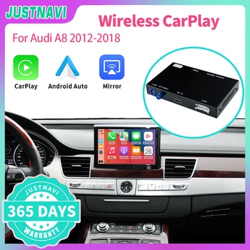 JUSTNAVI Bezdrátové CarPlay Pro Audi A8 2012-2018 S Android Auto Zrcadlo Odkaz AirPlay Auto Play Funkce