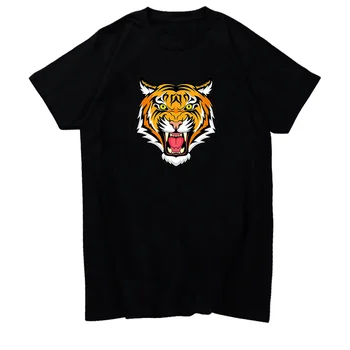 Klasické tričko pro muže Tygr tvář grafický Nadrozměrné t košile krátký rukáv t-košile, Letní Harajuku Pánské oblečení