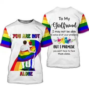 LGBT Ročník T Košile Pro Muže Pár 3D Tisk Krátký Rukáv T-shirt Pánské Oblečení Streetwear tričko