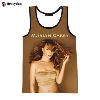 Mariah Carey 3D Tištěné Tank Topy Muži Ženy Letní Módní Ležérní bez Rukávů Trička Hip Hop Streetwear Oversized Topy Tees