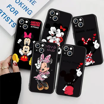 Mickey Minnie Mouse Pro Apple iPhone 11 Telefon Případ 14 13 12 XS XR X 8 7 6 6S 5 5S SE Pro Max Plus mini Černý Kryt