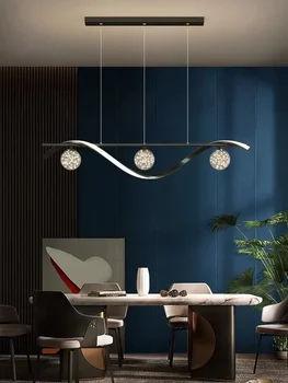 Moderní průhledné sklo žárovka LED jídelna lustr je vhodný pro obývací pokoj, kuchyň, domácí výzdoba osvětlení
