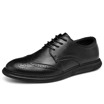 Módní Střevíce boty Muži Byty Pravé kůže muži boty Klasické Obchodní Ležérní Kožené boty Muži zapatos de hombre