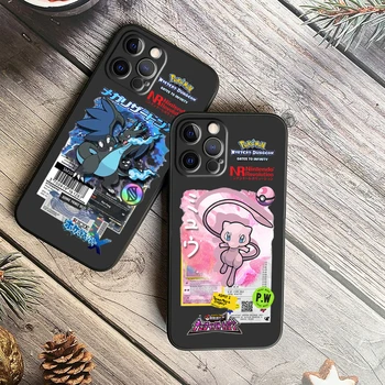 Pokémon Garchomp Snorlax Pro iPhone 15 14 13 12 11 XS XR X 8 7 SE Pro Max Plus Mini Černé Funda Telefon Případě