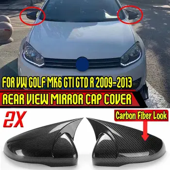 Pár zpětné Zrcátko, Kryt Vlevo & Vpravo Pro VW Golf MK6 GTI, GTD, R 2009-2013 Boční Křídlo Zrcadlo Kryt Lesklý Černý
