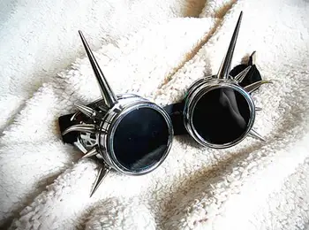 Retro Svařování Cyber Kulaté Brýle, Gotický Styl Steampunk Cosplay Starožitný Hroty Brýle Punk Brýle