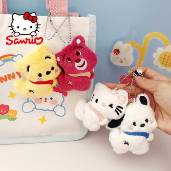 Sanrio Hello Kitty 10cm Plyšové Hračky Klíčenka Kawaii Roztomilé Kuromi Cinnamoroll Pochacco Plyšová Panenka Dárek Melodie pro Přátele Dětské