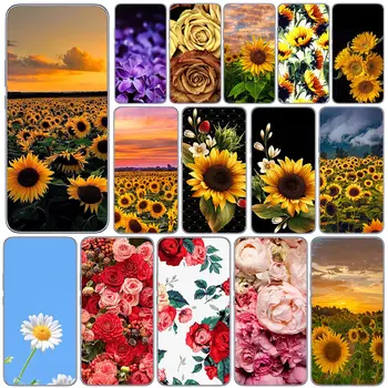 Slunečnicový Květ Růže Měkký Kryt pro Samsung Galaxy A04 A14 A23 A34 A54 M23 M33 M52 M53 M30S M31 M51 M21 Kryt Telefonu Případ