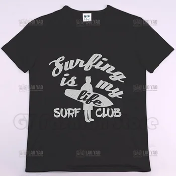 Surfování Je Můj Život SURF CLUB Hot Prodej Letní Tištěné T-shirt Ležérní Muži Ženy T Košile Módní Topy Harajuku