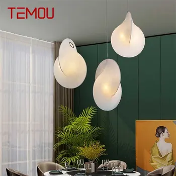 TEMOU Nordic Přívěsek Svítilna Kreativní LED Dekorativní Stolní Osvětlení Bílý Lustr Na Pokoji