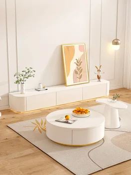 TV stolek Jednoduchý, Moderní Ložnice Domácnost, Malý Byt Obývací Pokoj Bílý Čaj Stůl TV stolek Kombinace