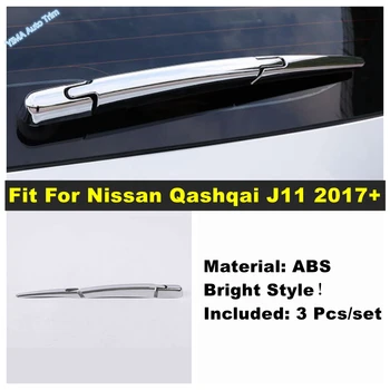 Vhodné Pro Nissan Qashqai J11 2017 - 2020 Zadní Sklo Okna Sklo Deště Stěrače Kryt Obložení Rámu Chromované Vnější Doplňky