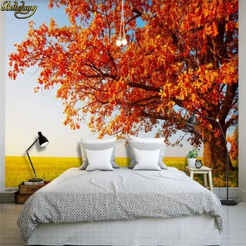 Vlastní Příroda krajina tapety na stěny 3 d Červený javorový les, foto tapety pro obývací pokoj dekorace ložnice Samolepky