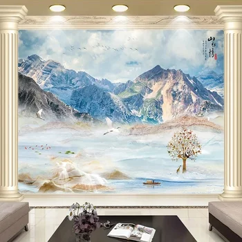 Vlastní Zeď Hadříkem Evropské Modrý Mramor Krajiny Fotografie, Nástěnné Tapety Obývací Pokoj Ložnice Restauraci stěn 3D Dekor
