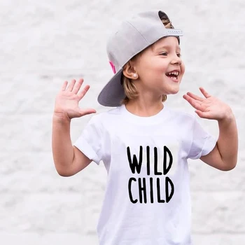 Wild Child Design Chlapci T-košile Dívky T Košile Roztomilé Letní Děti Topy Graphic Tee Košile Vtipné Harajuku Děti Bavlněné Oblečení