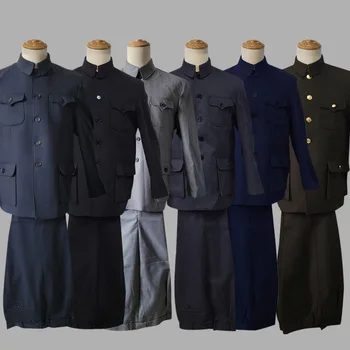 Zhongshan Oblek Historická Postava Fázi Kostým Národní Armádní Kádry Oblečení Čína 1950 - 1980 Vesnice Kádry Vedoucích Oblečení